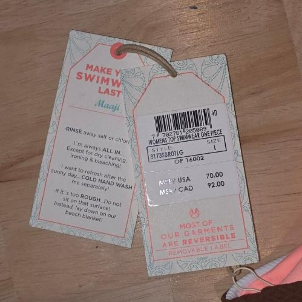 NWT - Maaji Multicolor Miranda Lanai Reversable Bralette Bikini Top Large - Picture 4 of 4